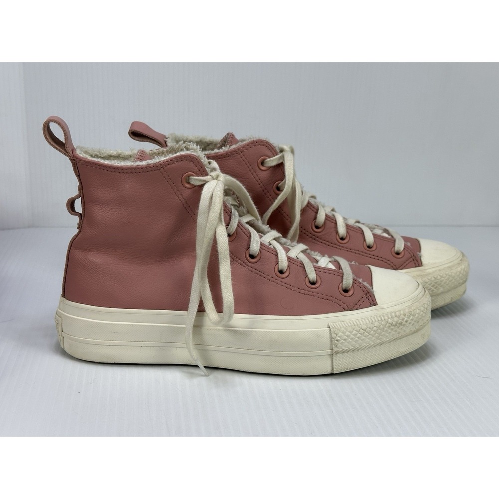 Converse A04256C Pink Chuck Taylor All Star Hi‎ Lift Leather Sneaker W US 8